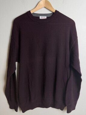 Gran Sasso for Mark Shale Burgundy Knit Sweater Made in Italy
